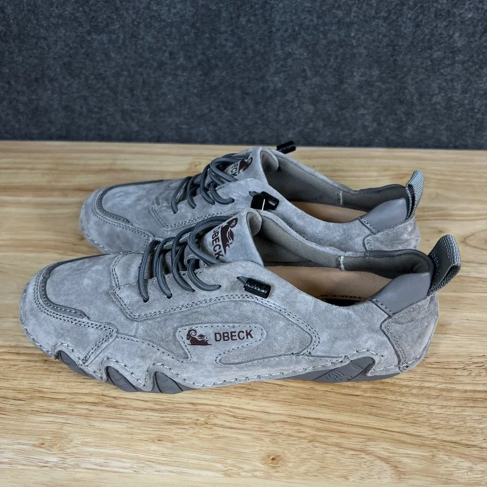 Dbeck Amundsen Grey Suede Handcrafted Casual Outdoor Walking Shoes Size 36